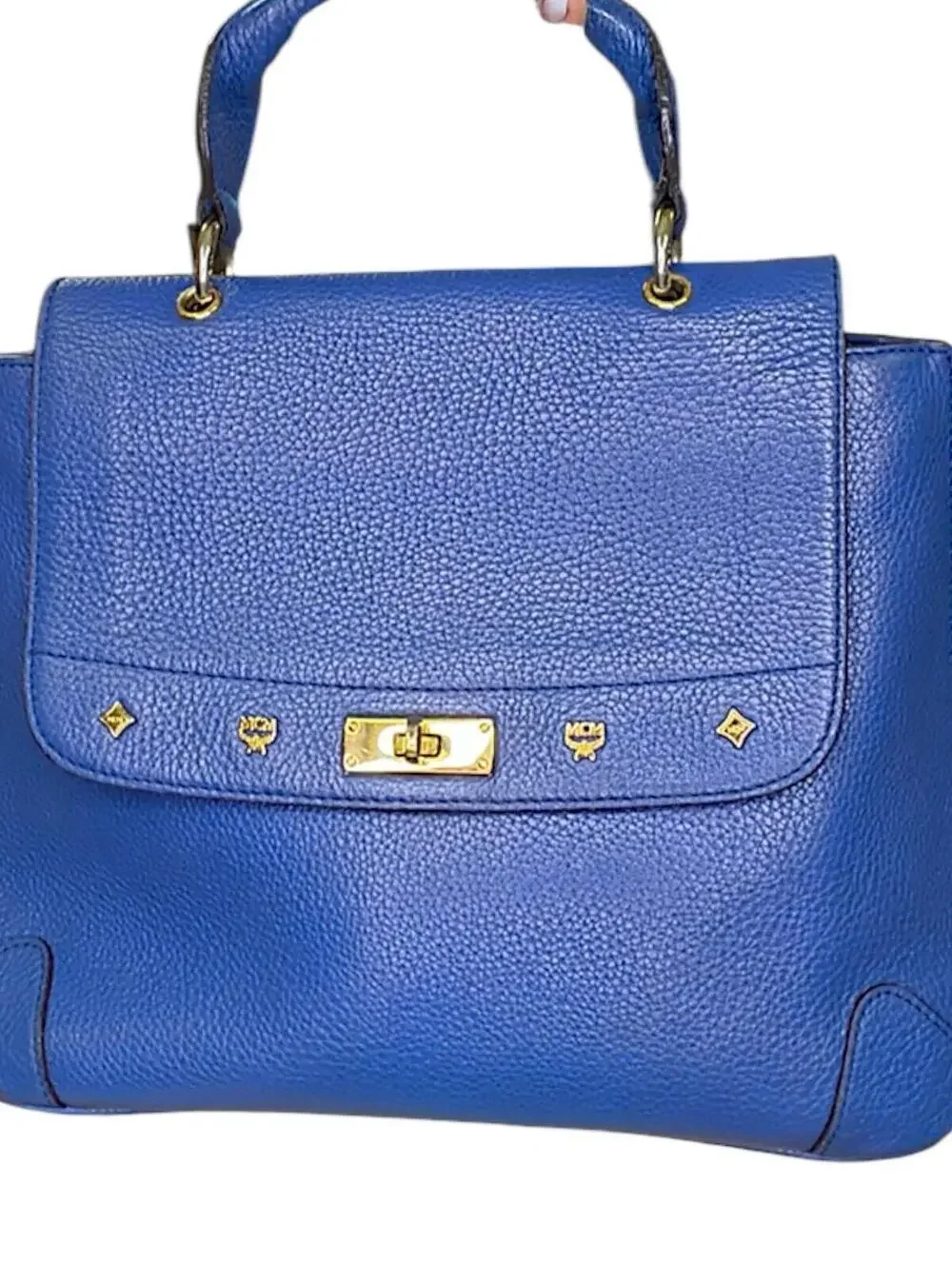 MCM Cobalt Blue First Lady Satchel Handbag